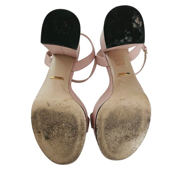 Gucci GG Marmont Platform Sandal Size 37 US 7 Light Baby Pink Block Heel - Picture 9 of 12